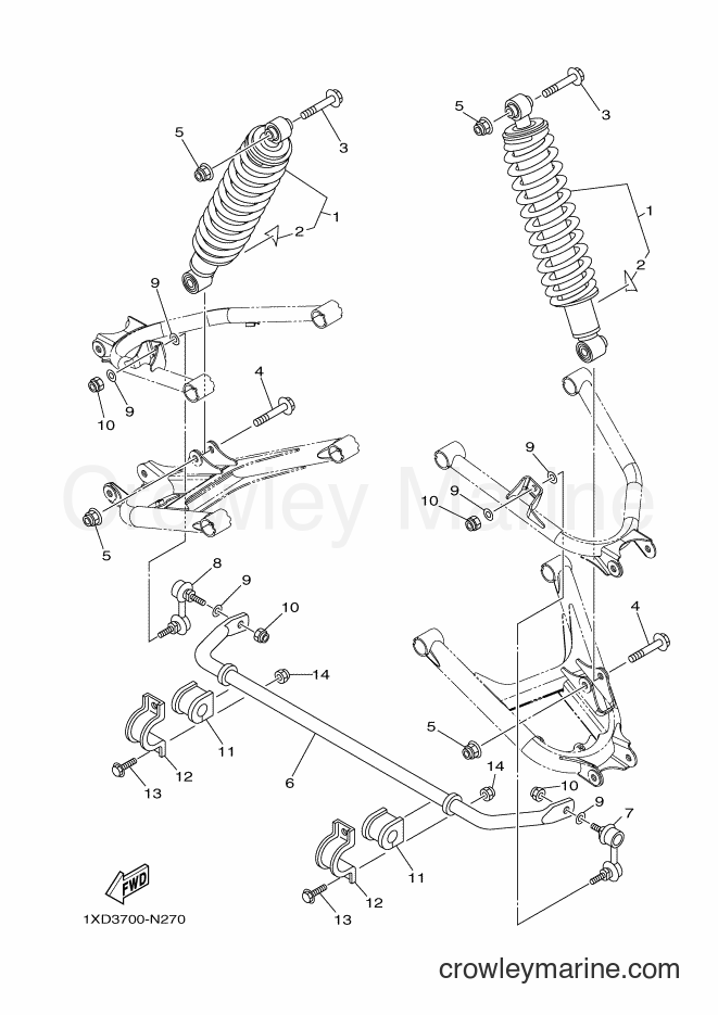 2014 ATV YXM700E - YXM700E (1XP3) [010] - REAR SUSPENSION