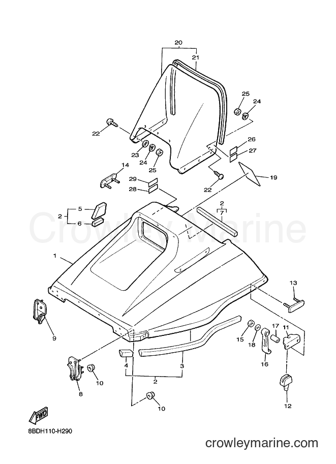 Yamaha Motors BR250T (8BDM) [010] - SHROUD & WINDSHIELD