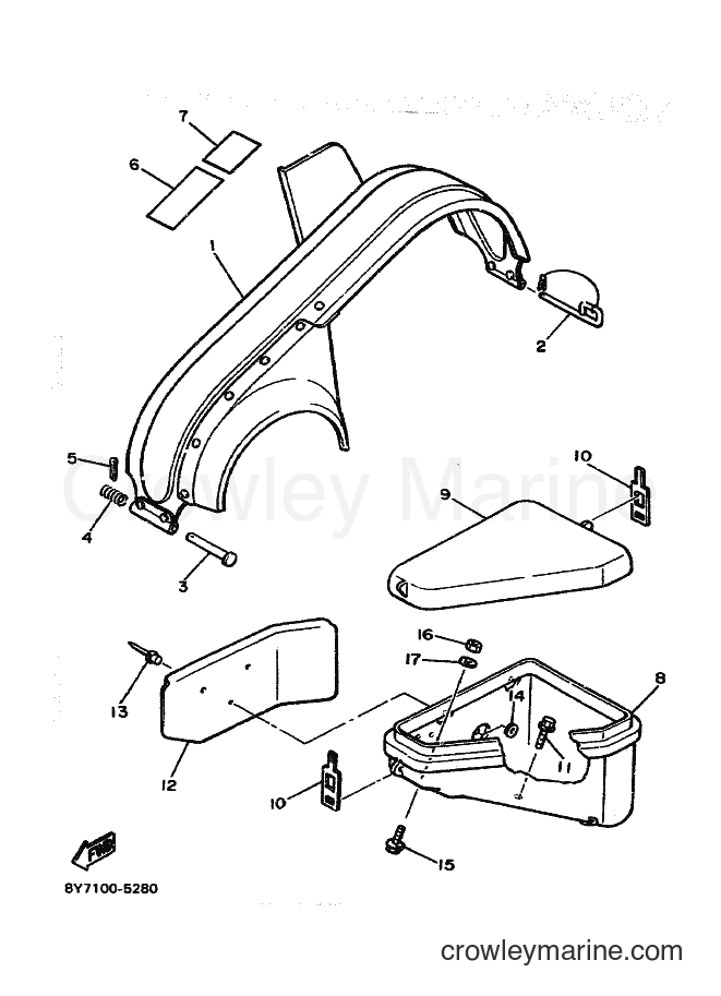 1990 Snowmobile XL540P - XL540P (87K1) [010] - GUARD & LUGGAGE BOX