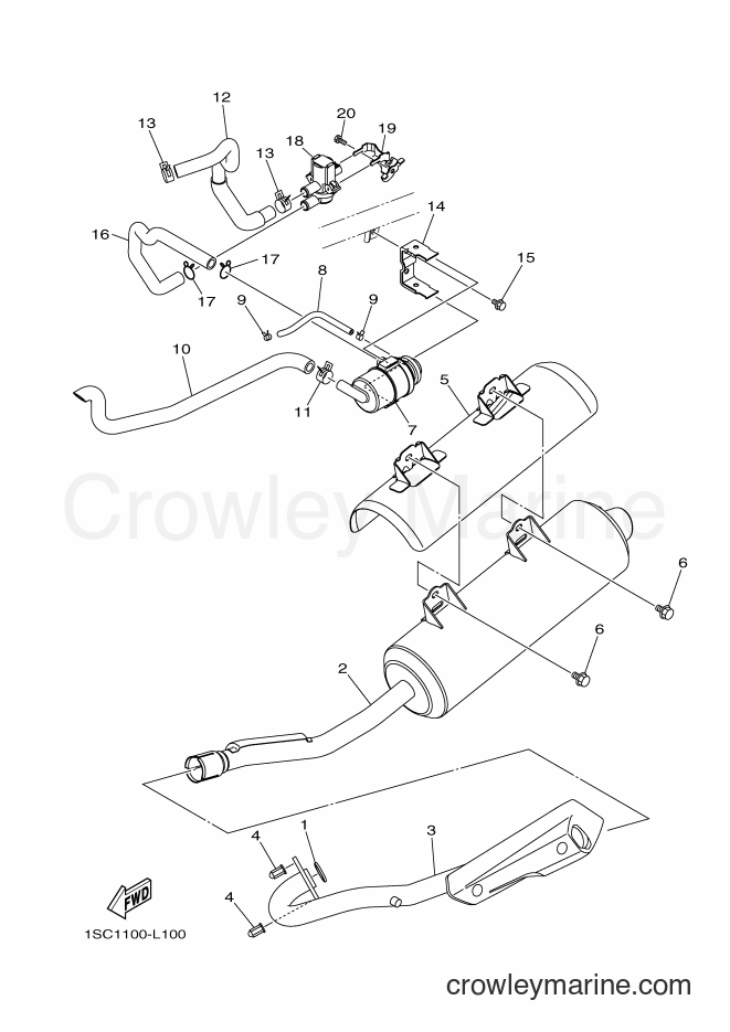 2012 ATV YFM300 - YFM300 (1SC3) [010] - EXHAUST