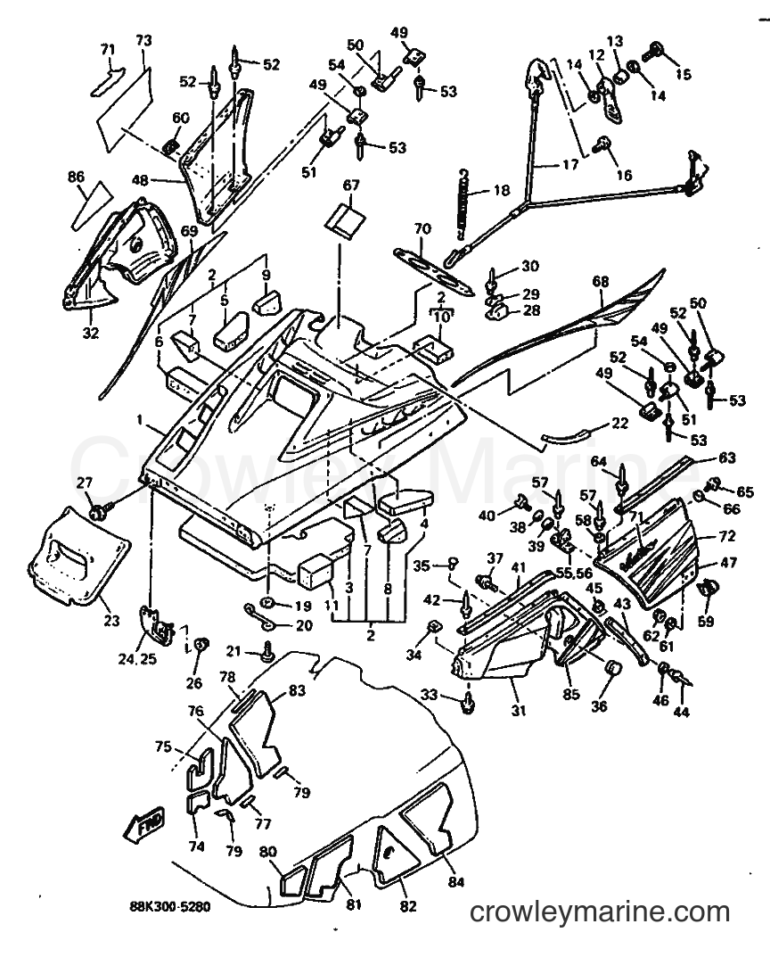 1995 Snowmobile VT480TF - VT480TF (88K5) [010] - SHROUD