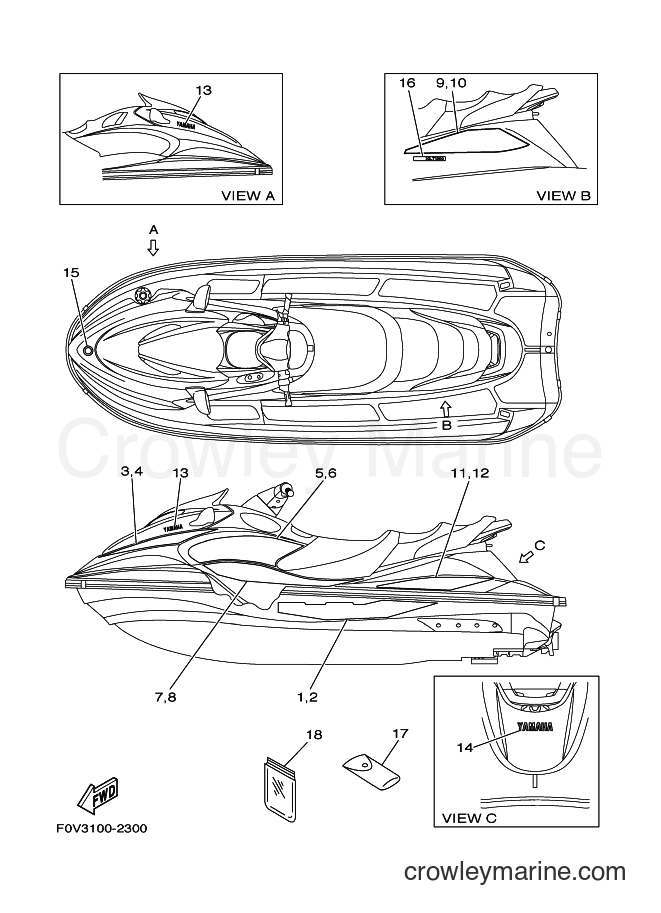 Yamaha Motors JET FOR XA1200 (68N1) [020] - GRAPHICS