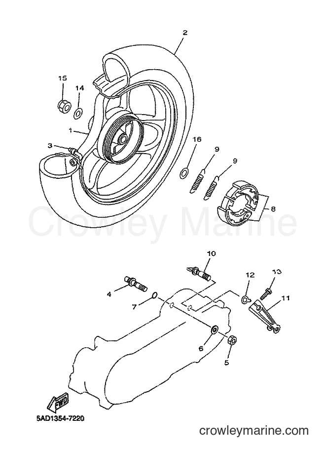 2000 Scooter YN50 - YN50 (5BW3) [010] - REAR WHEEL
