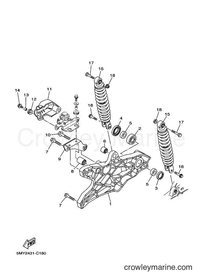 2007 Scooter AT115C - AT115C (2B56) [010] - REAR ARM & SUSPENSION