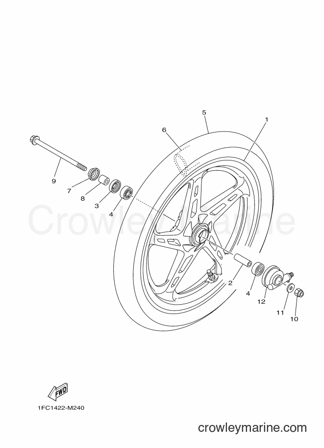 2014 Scooter T115FLSEC - T115FLSEC (1FC3) [010] - FRONT WHEEL FOR CAST WHEEL