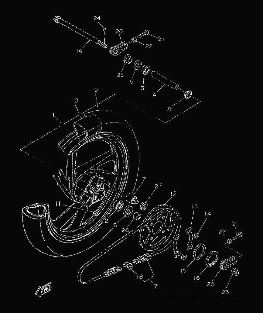 1999 Scooter TZR50 - TZR50 (4YV2) [999] - REAR WHEEL