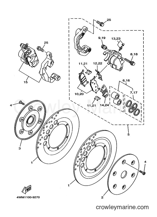 2000 Cruiser XV1600A - XV1600A (5JA5) [010] - FRONT BRAKE CALIPER
