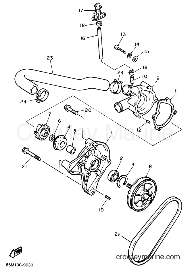 1990 Snowmobile EX570P - EX570P (87N1) [999] - WATER PUMP
