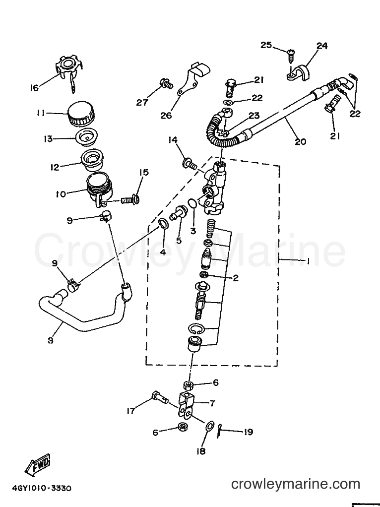 1994 Dirt Bike TT250R - TT250R (4MR1) [010] - REAR MASTER CYLINDER