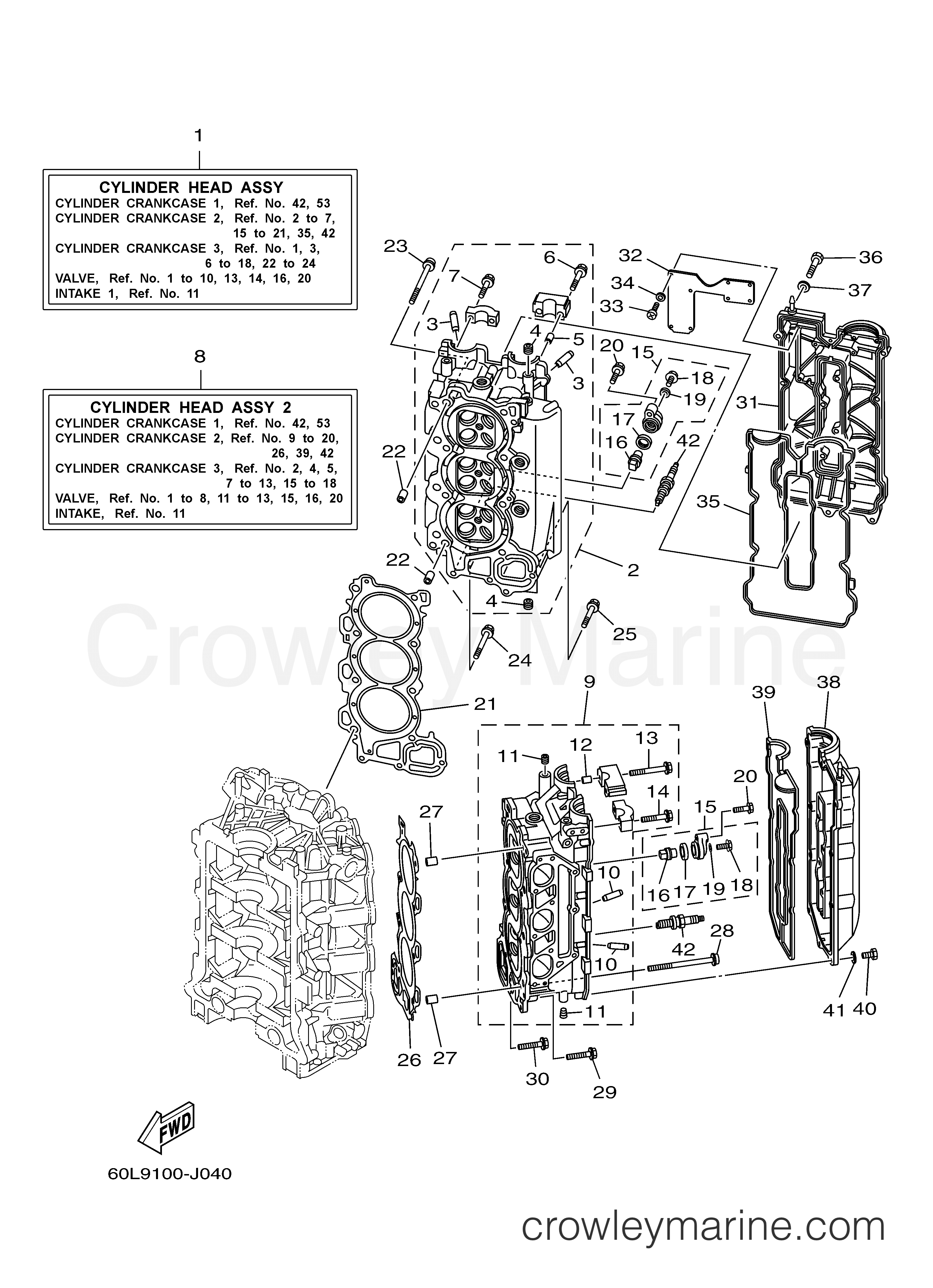 Yamaha Motors LF200TXR - CYLINDER CRANKCASE 2
