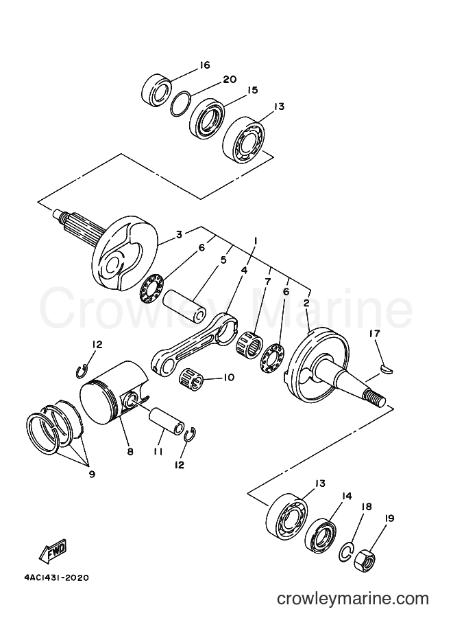 Yamaha Motors V120JR-S (4MA4) [010] - CRANKSHAFT & PISTON