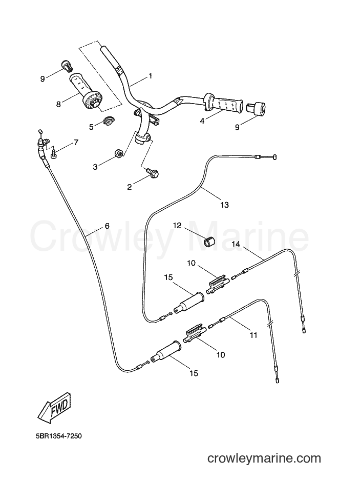 Yamaha Motors YQ50 (5DR2) [010] - STEERING HANDLE & CABLE