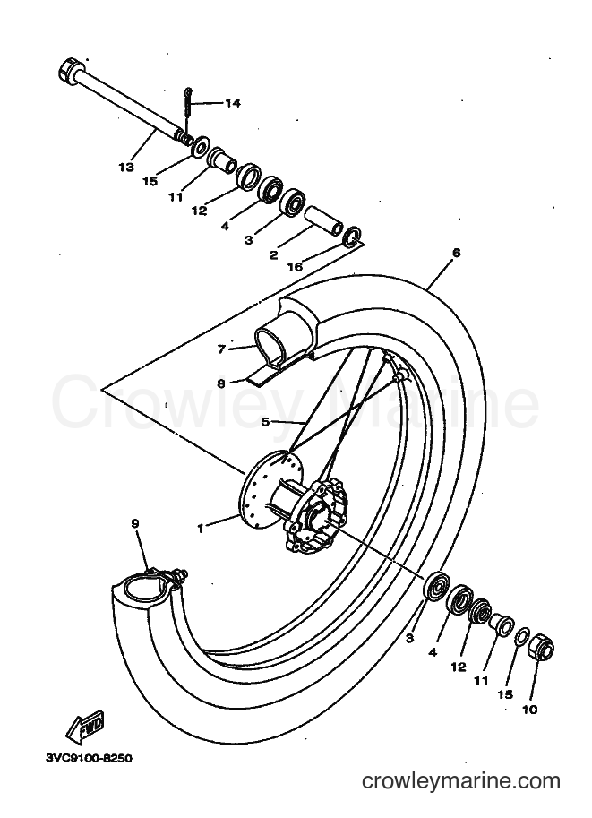 1998 Dirt Bike RT180 - RT180 (4BN7) [010] - FRONT WHEEL