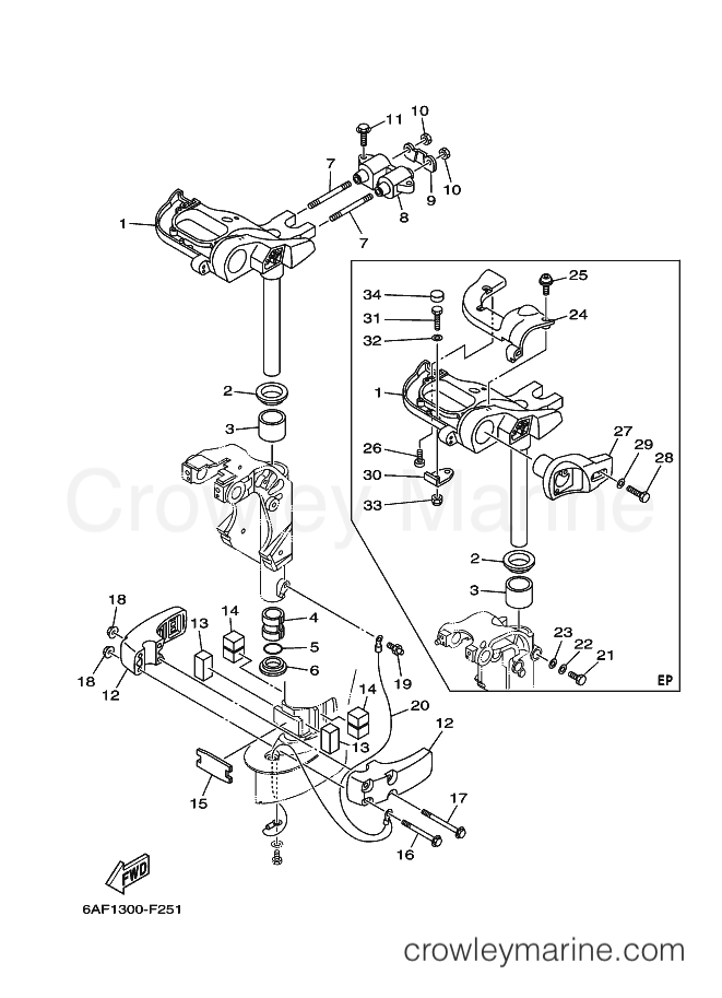 Yamaha Motors F13.5BMHS (6AF1) [040] - BRACKET 3