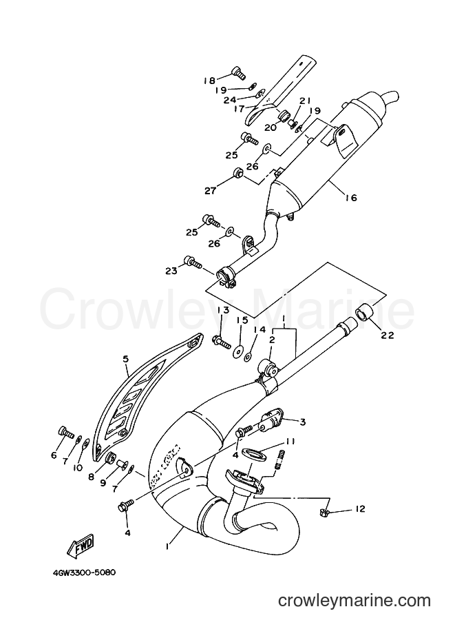 1997 Dirt Bike TDR125 - TDR125 (5AN2) [080] - EXHAUST