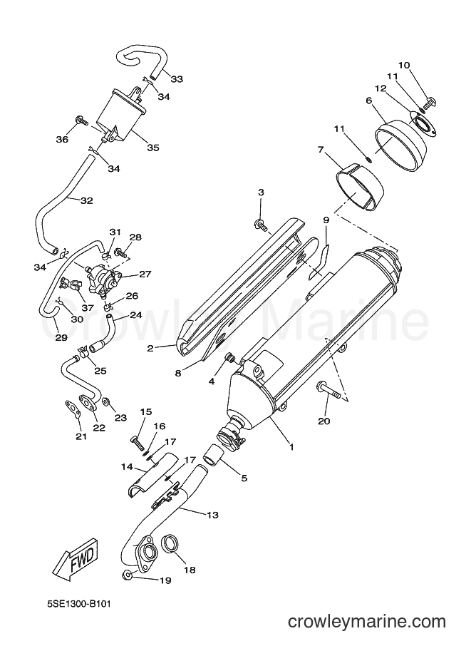 2002 Scooter VP300 - VP300 (5SE2) [010] - EXHAUST