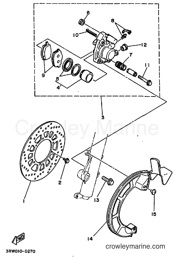 1993 Dirt Bike XT225 - XT225 (4BE6) [010] - FRONT BRAKE CALIPER