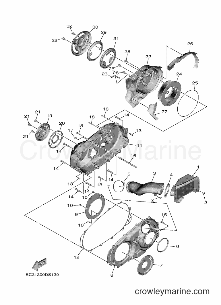 2017 Scooter XP530D-A - XP530D-A (BC31) [010] - CRANKCASE COVER 2
