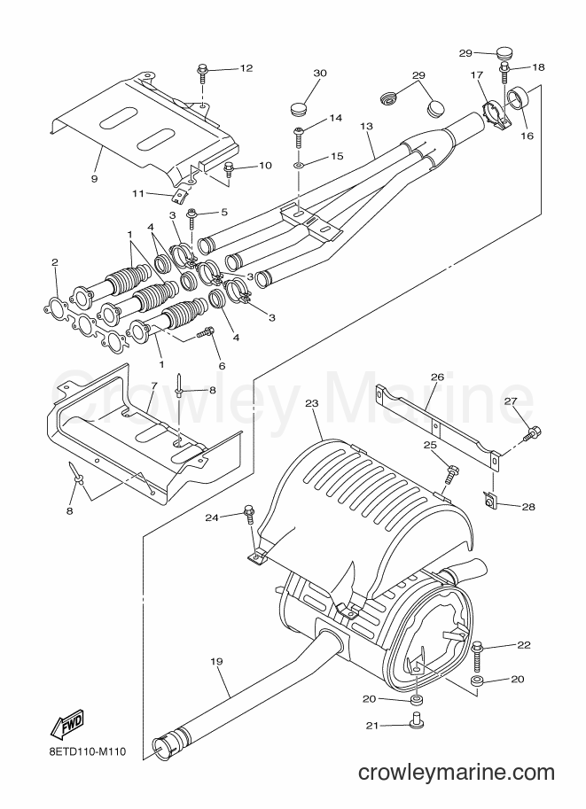 2017 Snowmobile RS10VT - RS10VT (8ETH) [020] - EXHAUST