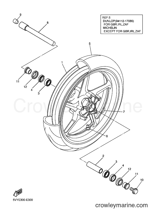 2006 Sport Bike YZF-R1 - YZF-R1 (5VYS) [020] - FRONT WHEEL
