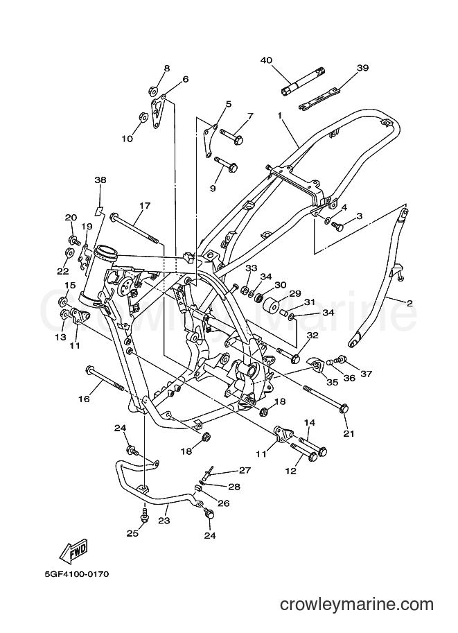 2000 Dirt Bike TT-R250 - TT-R250 (5GF6) [010] - FRAME