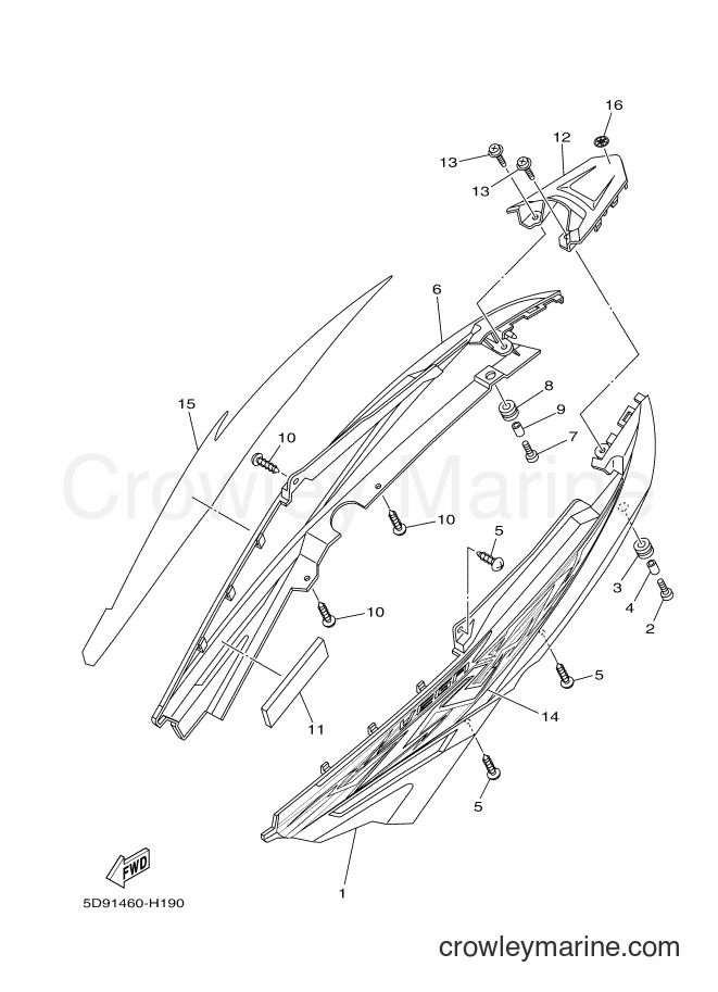 2009 Scooter T115 - T115 (5D91) [010] - SIDE COVER