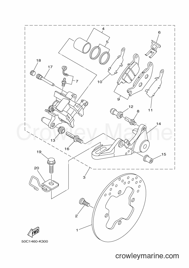 2012 Scooter T135HC - T135HC (50C2) [010] - REAR BRAKE CALIPER