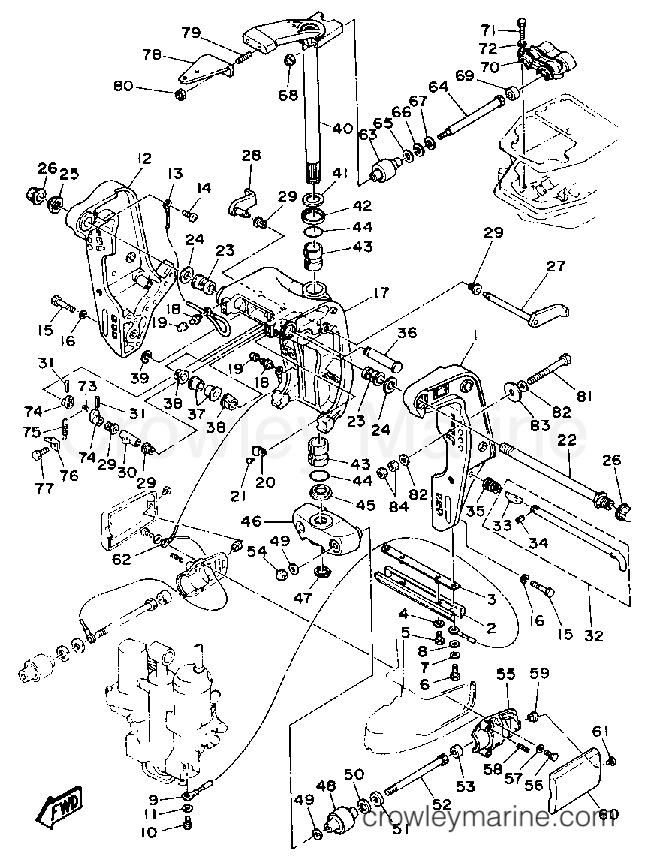Yamaha Motors 90ETLD-JD - BRACKET 1