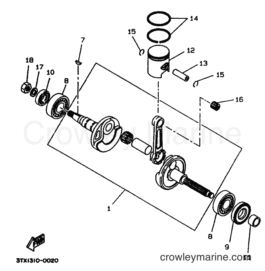 1992 Scooter CW50 - CW50 (4EY1) [999] - CRANKSHAFT & PISTON