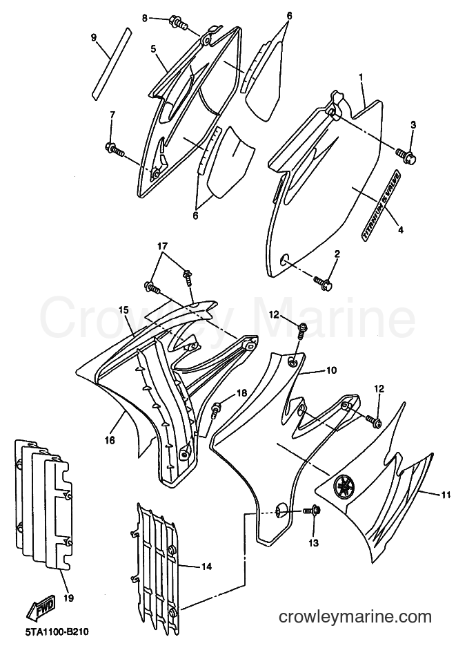 2003 Dirt Bike YZ250F - YZ250F (5UL2) [090] - SIDE COVER