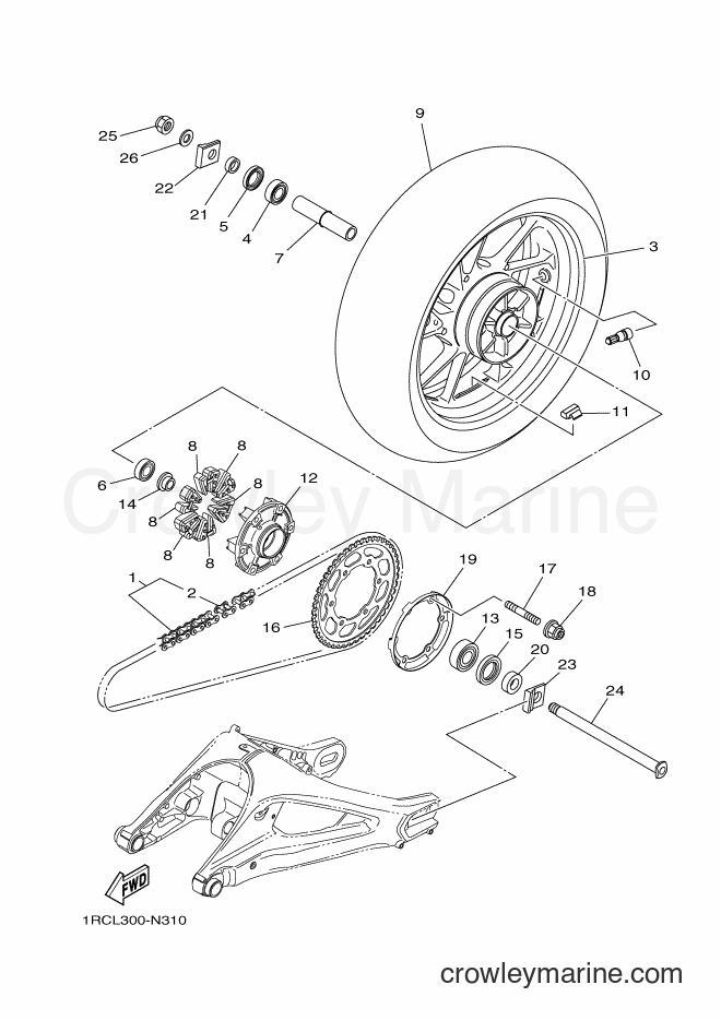 2014 Street Bike MT09A - MT09A (2DRD) [010] - REAR WHEEL