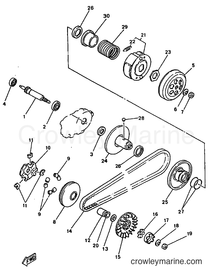 1997 Scooter YN50 - YN50 (5AD3) [99A] - CLUTCH