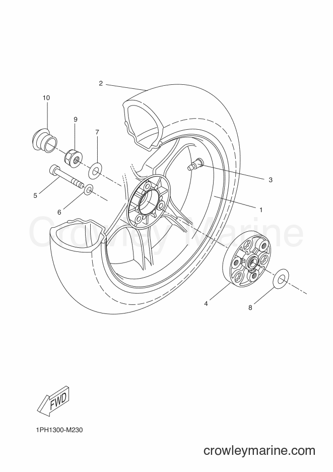 2016 Scooter NS50 - NS50 (1PH7) [040] - REAR WHEEL