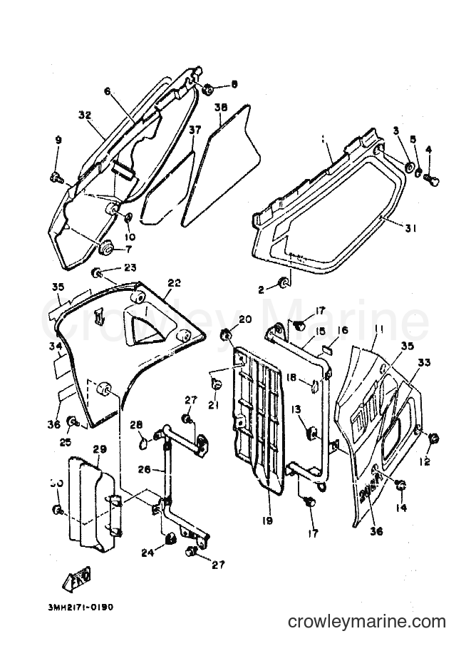 1990 Dirt Bike DT200R - DT200R (3MH2) [010] - SIDE COVER