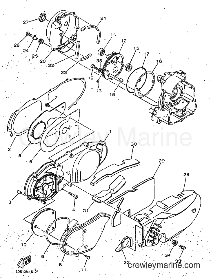 1998 Scooter YP125E - YP125E (5DS8) [010] - CRANKCASE COVER 1