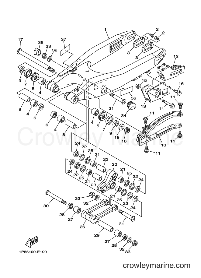 2007 Dirt Bike YZ250 - YZ250 (1P8A) [010] - REAR ARM