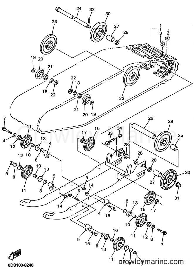 Yamaha Motors VX700 (8DS4) [020] - TRACK SUSPENSION 1