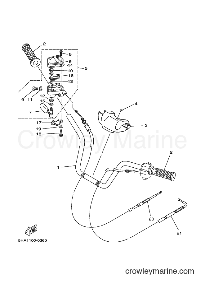 Yamaha Motors YFM400A (5HA8) [010] - STEERING HANDLE & CABLE