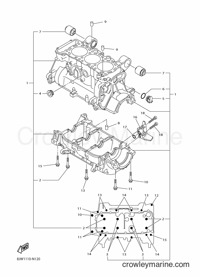 Yamaha Motors SRV10MS2 (8KT2) [010] - CRANKCASE