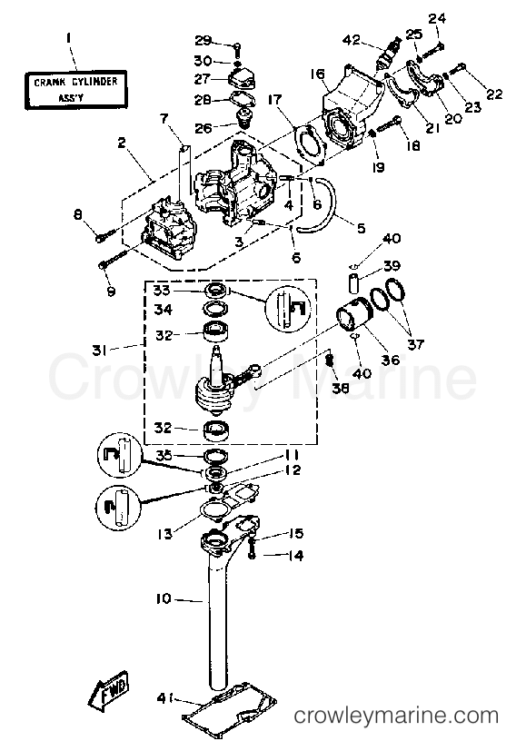 Yamaha Motors 3LF - CRANKCASE CYLINDER PISTON