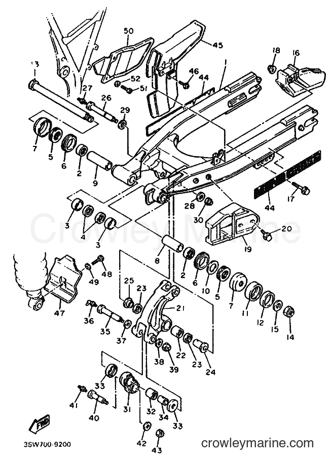 1990 Dirt Bike TT600 - TT600 (3SW2) [010] - REAR ARM