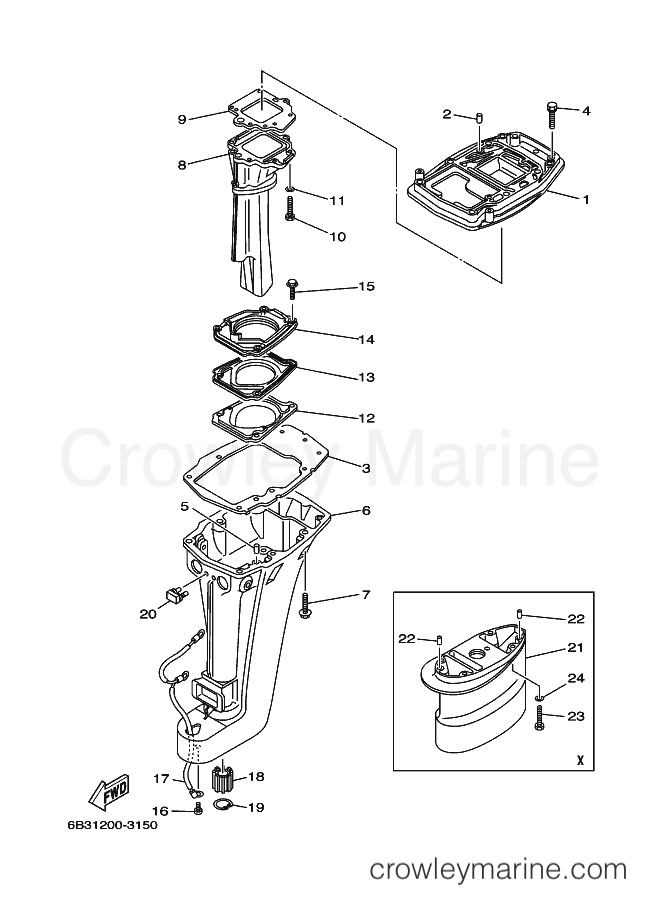 Yamaha Motors E9.9D (6B31) [11A] - UPPER CASING