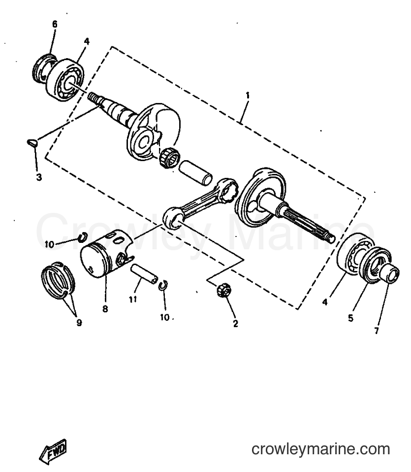 1997 Scooter YN50 - YN50 (5AD3) [99A] - CRANKSHAFT & PISTON