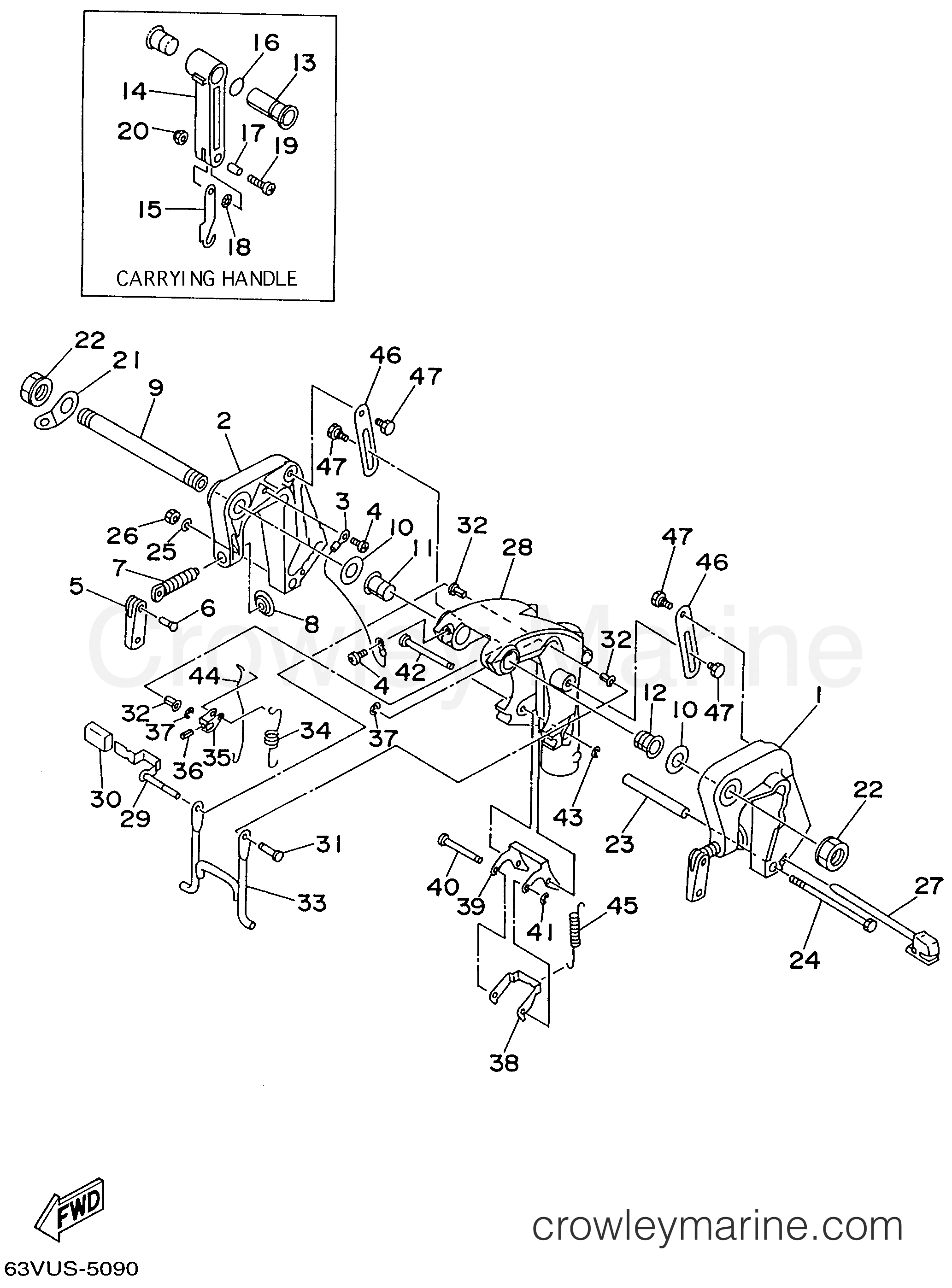 Yamaha Motors 9.9ELRV - BRACKET 1