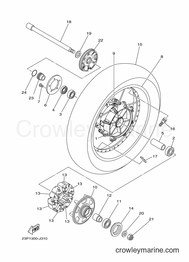 2013 Dirt Bike XT1200Z - XT1200Z (23PK) [010] - REAR WHEEL