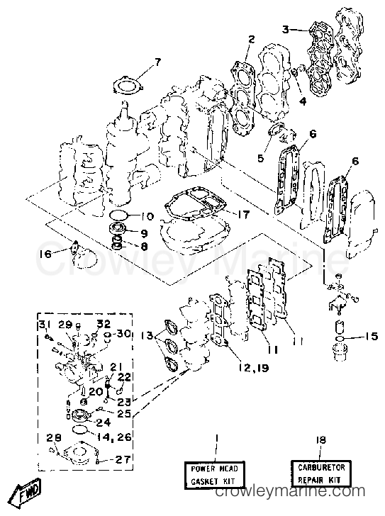 Yamaha Motors 50ESH - REPAIR KIT 1