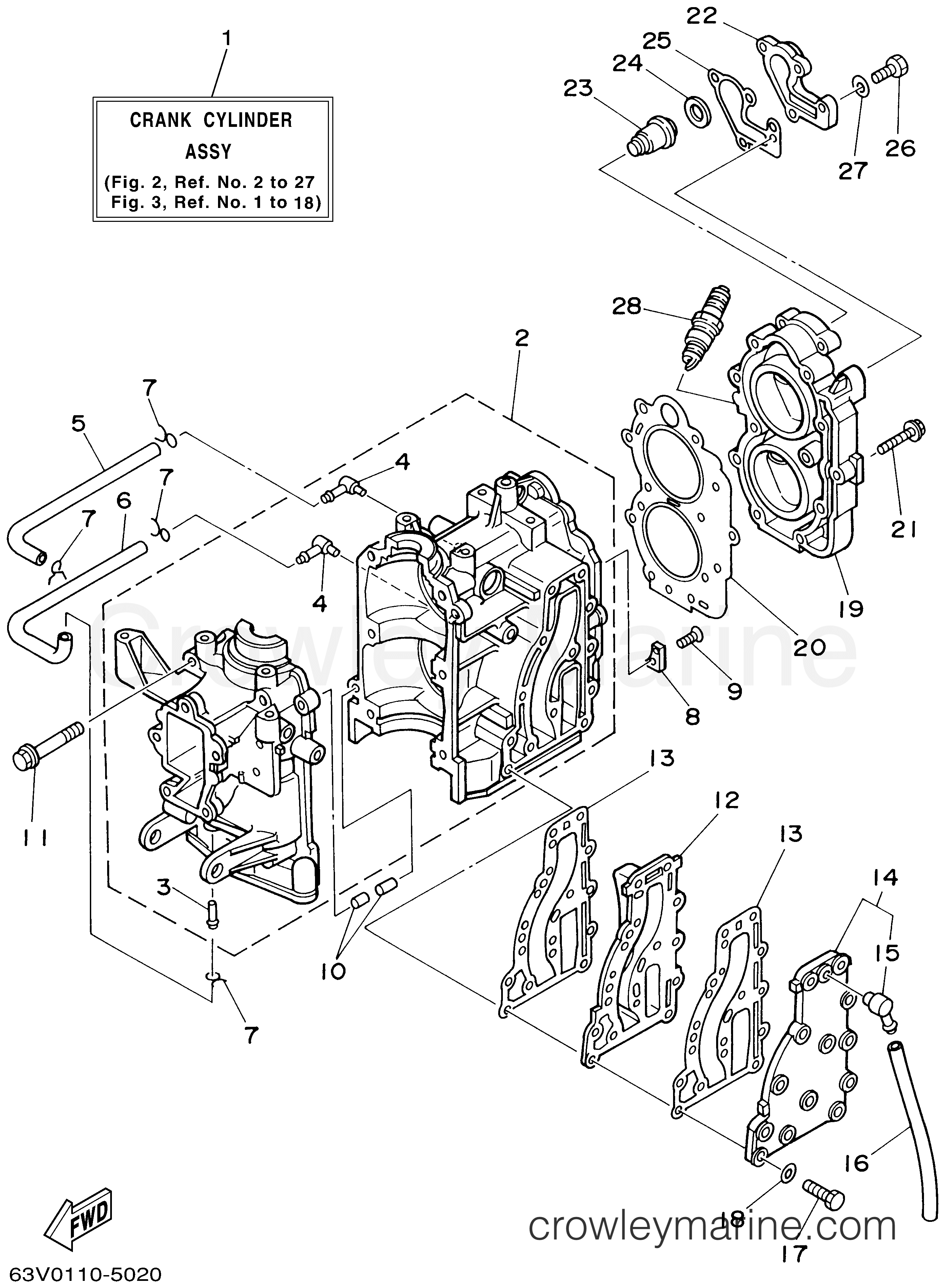 Yamaha Motors 15MSHA - CYLINDER CRANKCASE