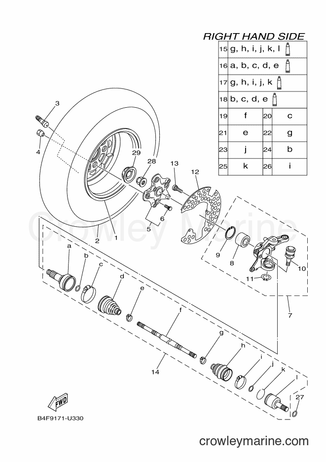 Yamaha Motors YFM700FWAD (B4FA) [010] - FRONT WHEEL 2