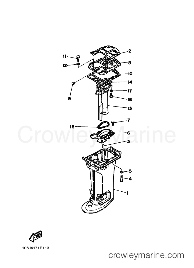 Yamaha Motors 40J (6J40) [010] - UPPER CASING
