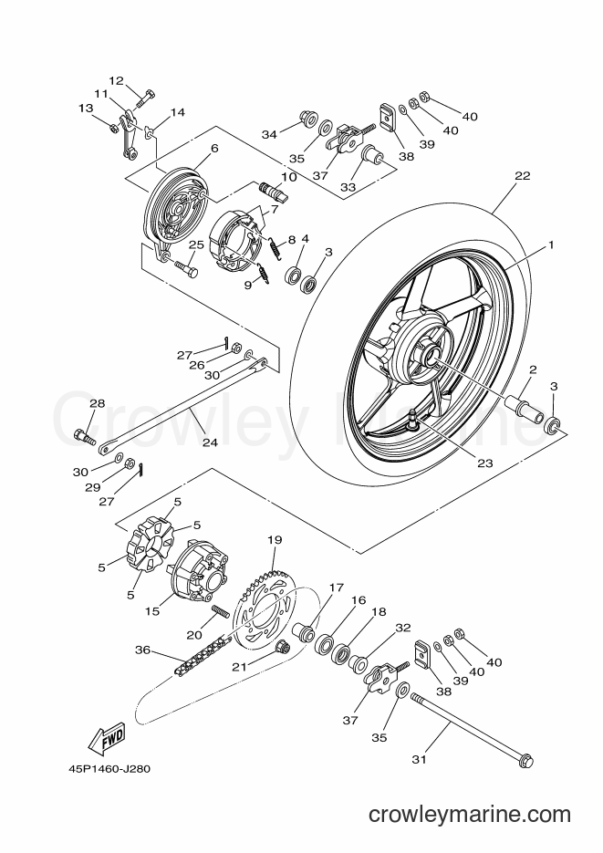 Yamaha Motors FZ16 (45P2) [010] - REAR WHEEL